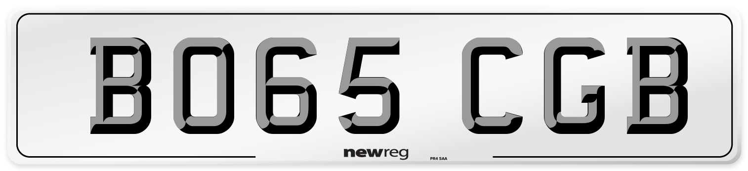 BO65 CGB Number Plate from New Reg